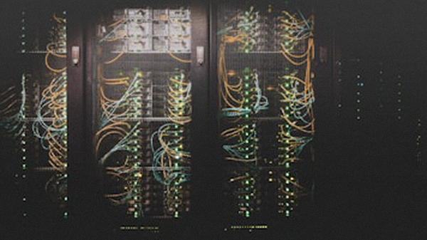 电脑屏幕上显示VPN客户端主界面，包含服务器列表、连接按钮和速度测试结果