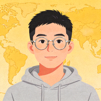 一位戴眼镜的男性用户头像，代表留学生用户